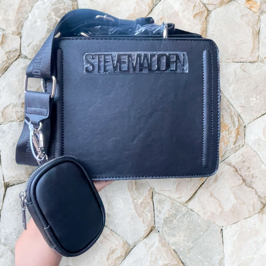 Crossbody +Monedero negro steve madden