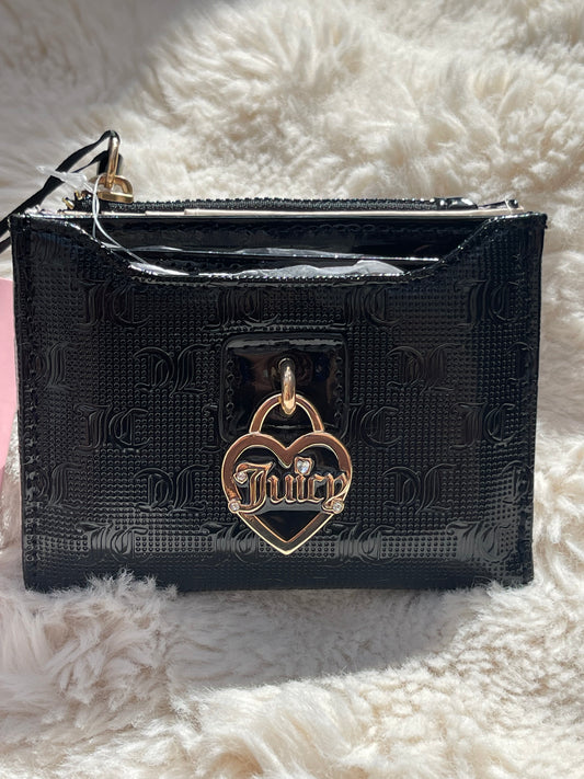 Billetera tarjetero juicy couture negro charol