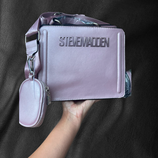 Crossbody +monedero Rosado Metalizado steve madden